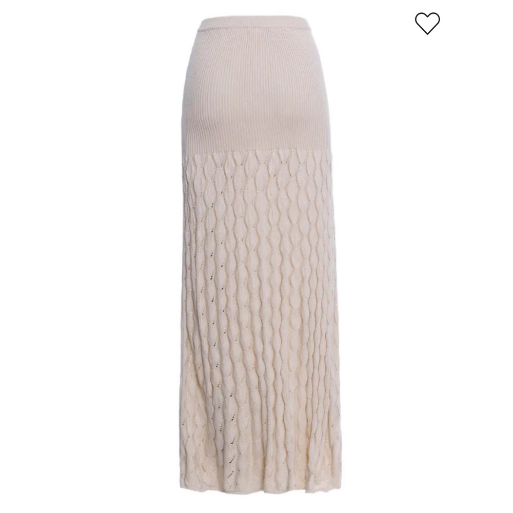 Agua Bendita Sz L Skirt Ete Theodora Knit Maxi Boho Vacation Luxury Designer New